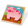 Puzzle Bigjigs Toys 4 kusy Bigjigs Toys Vkládací puzzle Prasátko