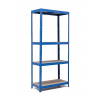 Policový regál Trestles RH 2000x900x500, nosnosť 1400 kg, 4 police Farba: modrá, Typ police: drevená MDF 5,4 mm
