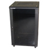 XtendLan 27U/600x600 stojanový, čierny, sklenené dvere, plný chrbát (ECO-27U-66-BLACK)