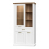 JL Široká vitrína Artis s osvetlením-bílá/orech pacific