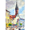 Živicová magnetka - Banská Bystrica - Maľba - Dolná ulica