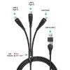 Kabel CONNECT IT Wirez 6in1 2x USB-C, 1x Lightning, 1,25 m, ČERNÝ 2x USB-C, 1x Lightning, 1,25 m, černý