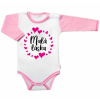 Body dlhý rukáv s vtipným textom Baby Nellys, Malá láska, veľ. 80, holka 86 (12-18m)
