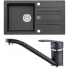 Set Alveus (dřez Cortina 140 Black 91, bez excentru + baterie Nina Black 91) SETA21019