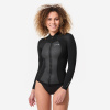 DECATHLON Dámsky neoprénový top 900 na surf s 1,5 mm penou na predný zips čierny M
