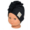 Baby Nellys Jarní/podzimní bavlněná čepice - turban, černá, 68/74 - 80, 86 (12-18m)