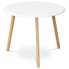 Autronic AF-1144 WT - Stôl konferenčný 60x60x50 cm, MDF biela doska, nohy bambus prírodný odtieň