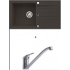 Alveus NIRO 130 SET kuchynský granit. drez so sifón. 75x42 Black + batéria RIVIERA - Chróm NIRO13091+RIVIERA