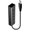 LINDY 43324 USB Hub 4 porty USB-A USB 3.1 Gen1 5 GBit/s černá 43324