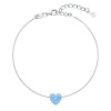 PAVONA Strieborný náramok so syntetickým opálom svetlo modré srdce 13018.3