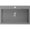 Mexen Elix, 1-korový granitový drez 800 x 500 mm, šedá, chrómový sifón, 6527801005-71