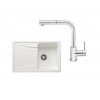 SET170 - Gránitový drez Blanco Sona 45 S biela + Kuchynská batéria Rosan Zerro JZ38601 chróm