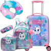 6-dielna detská cestovná sada s kufrom na kolieskach QC2814725-kitten