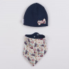 Dojčenská čiapočka s šatkou na krk New Baby Missy modrá - 80 (9-12m)