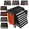 Pro-Tech TOOLS Montážny vozík s náradím 7 zásuviek s výsuvnou policou 298 ks 14010 SC-TSS0296