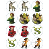CUKROVÁ TLAČ jedlý obrázok na tortu Cukrová hmota SHREK FIONA OSLÍK SADA #7
