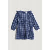 ŠATY GANT CHECKED FLANNEL FRILL DRESS PERSIAN BLUE