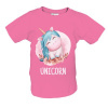 Tričko s potlačou Puppy unicorn dětské Růžová 110 cm/4 roky