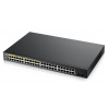 Zyxel GS1900-48HP v2 50-port Gigabit Web Smart PoE switch, 48x gigabit RJ45 (z toho 24x PoE), 2x SFP, PoE budget 170W GS190048HPV2-EU0101F