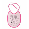 Nepromokavý podbradník, 24 x 23 cm Baby Nellys veľký Baby Little Star - ružová Baby Nellys