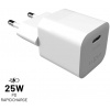 Mini sieťová nabíjačka FIXED s výstupom USB-C a podporou PD, 25 W, biela FIXC25M-C-WH