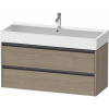 DURAVIT Ketho 2 závesná skrinka pod umývadlo, 2 zásuvky, 1184 x 460 x 549 mm, dub Terra, K25279035350000