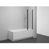 Ravak Chrome - Vaňová zástena CVS2-100 P, dvojdielna, 100x150 cm, čierna/číre sklo 7QRA0300Z1