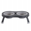 Dexas Double Elevated Feeder Large - misky pre psov na stojane, skladacie, veľké - Grey