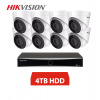 HIKVISION IP 8 KAMEROVÝ SET 4MPX DOME 4TB