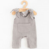 Dojčenské mušelínové zahradníčky New Baby Comfort clothes sivá Sivá 86 (12-18m)