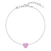 PAVONA Strieborný náramok so syntetickým opálom ružové srdce 13018.3