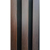 Akustický lamelový panel MDF-teplá čokoládovo hnedá s vlnitými a vertikálnymi vzormi dreva-50x280 cm Colour: Chocolate Brown 2