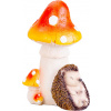 Dekorácia MagicHome Nature, Ježko pod hubou, polyresin, 13,3x11x19,2 cm