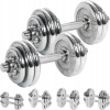 Nastaviteľné chrómové činky Movit 2x 15 kg (Movit 2 x Chrome Dumbbank Set)