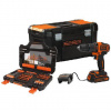 BLACK+DECKER Náradie - 18V AKU vŕtačka s príklepom a príslušenstvom, 1x aku 1,5 Ah Li-Ion, nabíjačka BDCHD18S1KA-QW