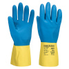 PORTWEST Portwest A801 Dvojito máčané latexové rukavice - Žltá-Modrá, S Žltá-Modrá, S