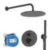 Ideal Standard CeraTherm - Sprchový set s termostatom pod omietku, s telesom, priemer 30 cm, Magnetic Grey A7573A5