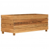 vidaXL Vyvýšený záhon 100x40x38 cm, recyklované tíkové drevo a oceľ - Hnedá - 6759-148547