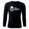 DRAGOWA Fit-T tričko s dlhým rukávom spartan army, čierna 160g/m2 - XL