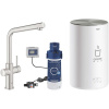 GROHE Red páková drezová batéria Duo s ohrevom vody a filtráciou, bojler veľkosť M, výška výtoku 336 mm, Supersteel, 30327DC1
