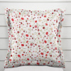 Biante Bavlnená obliečka na vankúš s lemom Sandra SA-719 Červeno-béžové drobné kvietky na bielom 60 x 60 cm