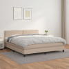 vidaXL Boxspring posteľ s matracom kapučínová 160x200 cm umelá koža - Hnedá - 20501-162043