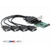 Delock PCI Express Karta na 4 x Sériový RS-232 se zdrojem napětí 89938 DeLock