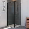 Štvorcový sprchový kút Sanovo T1 KOMBI BLACK 80x80 - (76-81)x(76-79)x190 cm (T1KB_8080C)