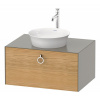 DURAVIT White Tulip závesná skrinka pod umývadlo na dosku, 1 zásuvka, 800 x 550 x 408 mm, dub prírodný masív/kameňovo šedá matná, WT49800H592