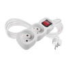 Predlžovací kábel Emos 2 m / 2 zásuvky / s vypínačom / biely / PVC / 1 mm2 1902120201