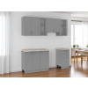 NEJBY Kuchynská linka VALSON 140/200 cm, lávovo sivá