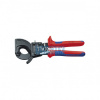 KNIPEX 95 31 250 Kleště na kabely (rohatka se západkou), vícesl.návleky, lakov.na černo 250 mm