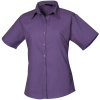 Premier Košile PR 302, popelínová, krátký rukáv, dámská COT3903023502c-purple S Purpurová