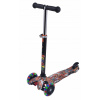 Kolobežka trojkolesová MINI SCOOTER so svietiacimi kolieskami, URBAN ART BLACK